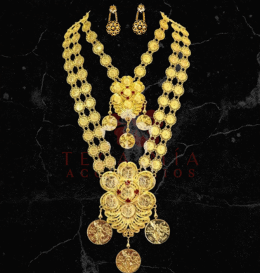 Collar doble moneda Maya laminado