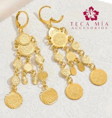 Aretes monedas maria