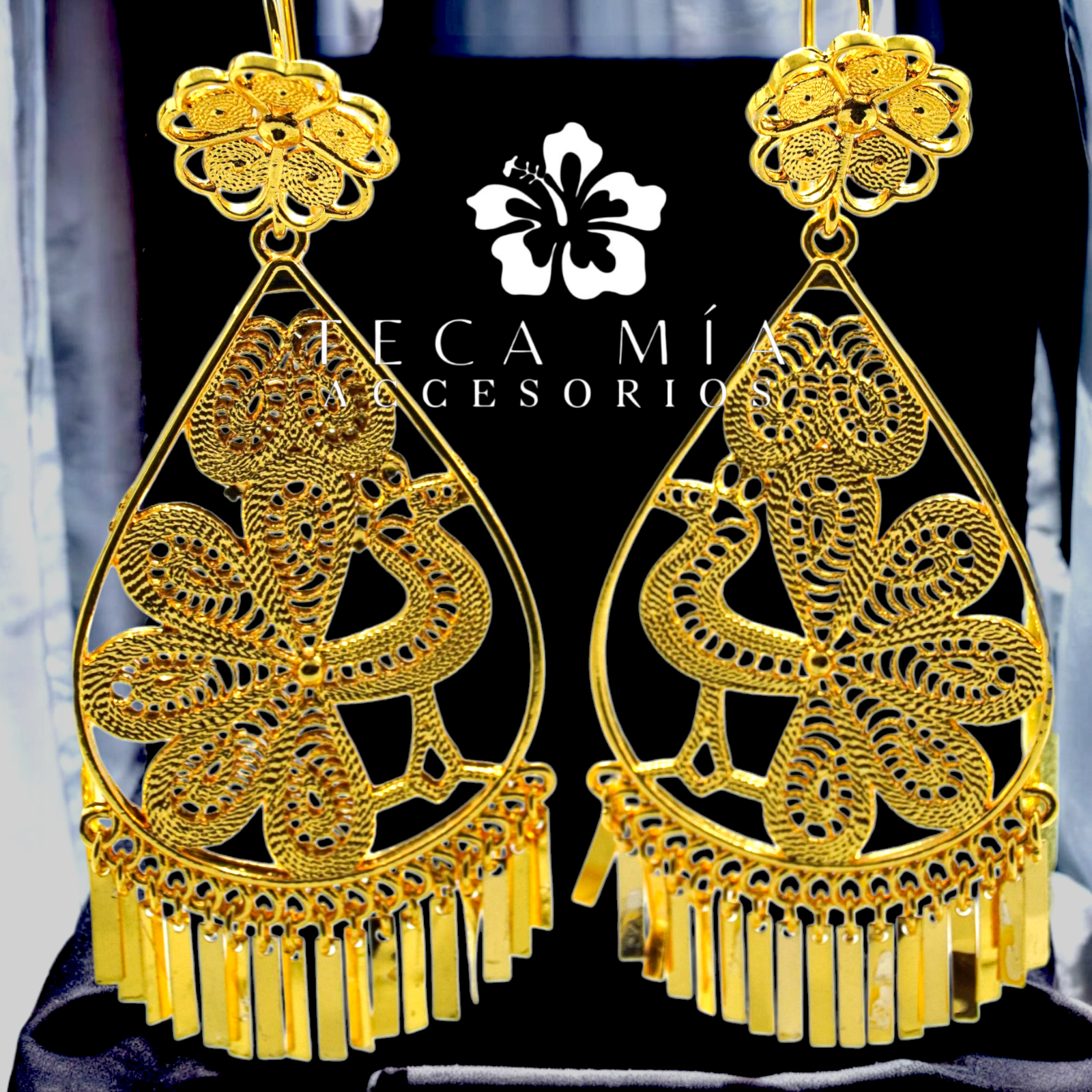 Arete filigrana pera pavoreal