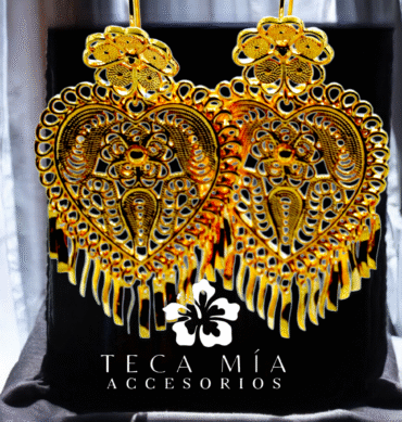 Arete filigrana corazon grande