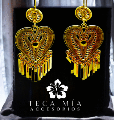 Arete filigrana corazón mediano