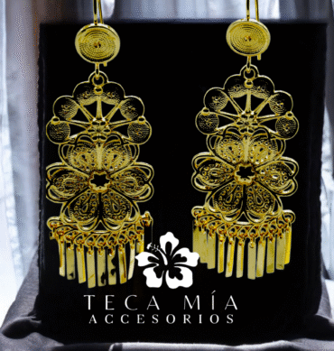 Arete filigrana flor petalo